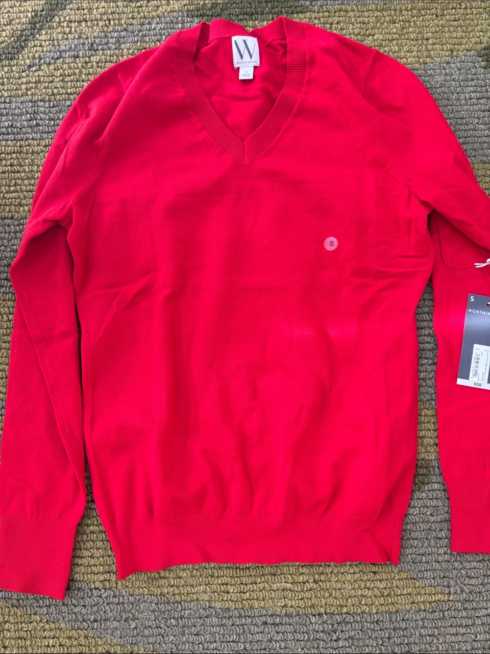 Worthington Women's Red V-Neck Sweater